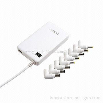 Ultra-slim Universal Laptop AC Adapter with Digital LED Display, 2.1A USB Output, Fast Charging